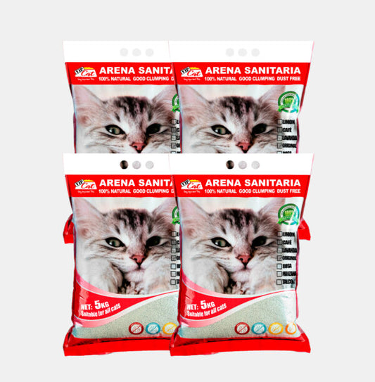 Display Arena Vip Cat 4 unidades de 5 KG Arena sanitaria aglutinante para gatos