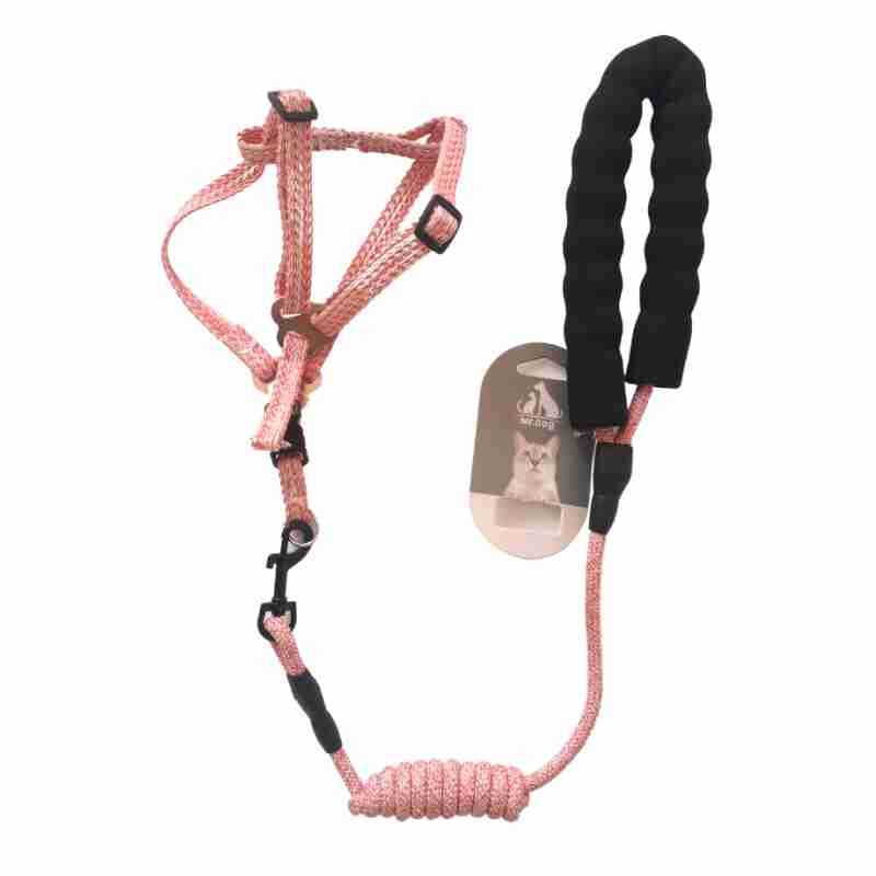 Arnés para gato con sujetador color rosado