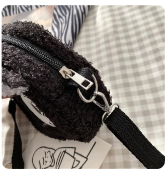 Bolso de Hombro para Mujer con Diseño de Cara de Gato Negro - Estilo Kawaii