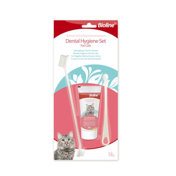 Combo de higiene dental para gatos bioline