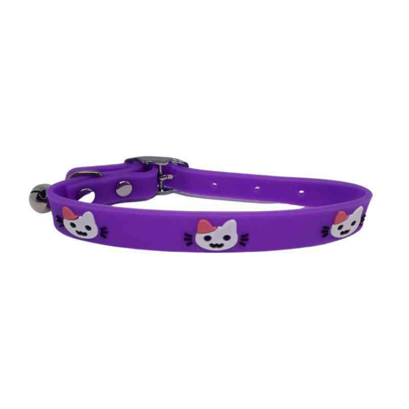 collar con cascabel para gatos morado