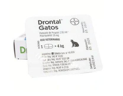 Antiparasitario Drontal gatos 4kg 1 comprimido