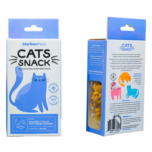 Galletas para gatos-Salmón y pollo con hierba gatera- Cats snack
