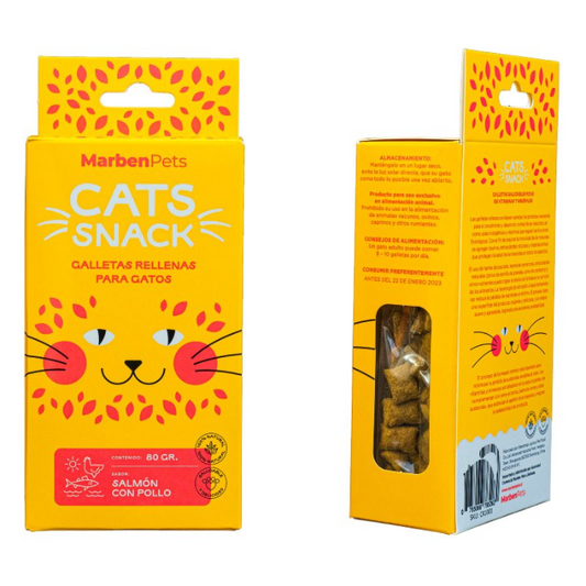 Galletas para gatos rellenas – Salmón con pollo- Cats Snack